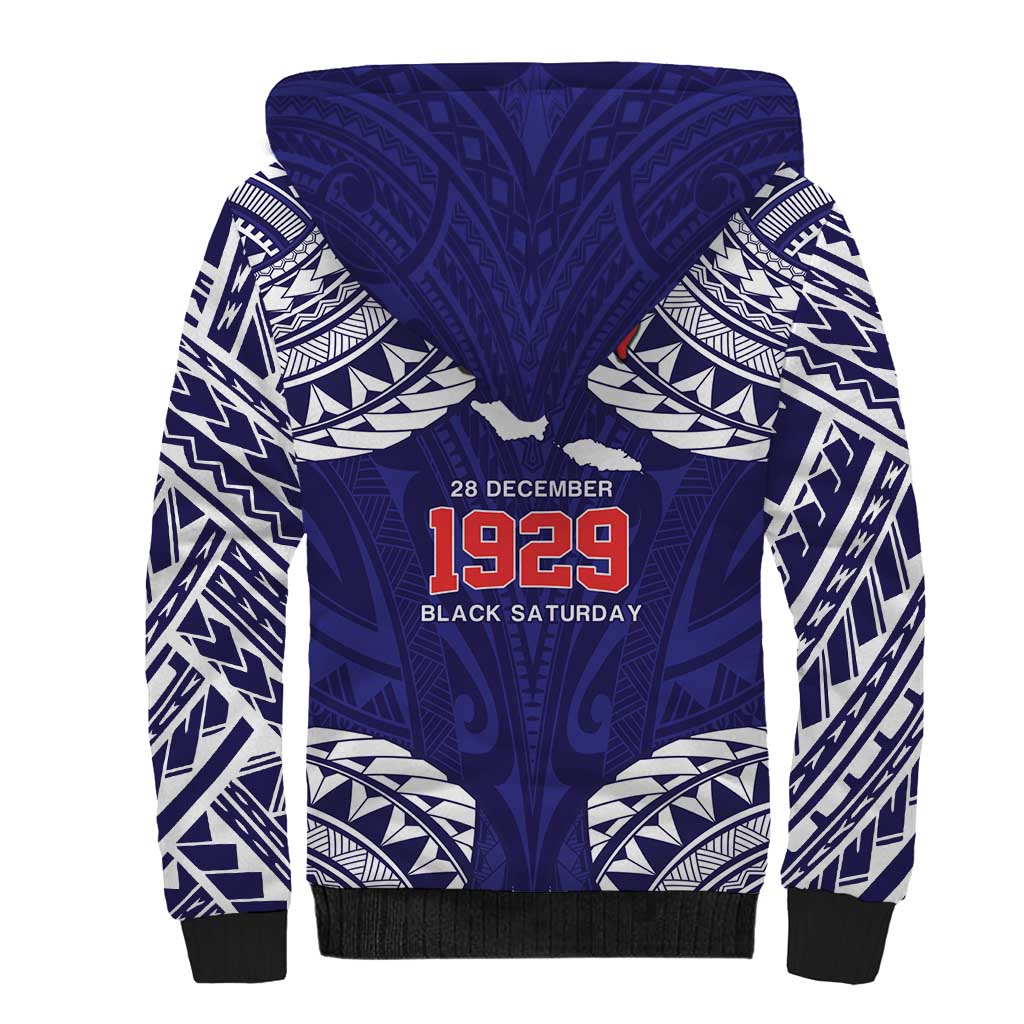 Samoa Black Saturday Sherpa Hoodie Samoa mo Samoa with Blue Ula Fala LT9 - Polynesian Pride