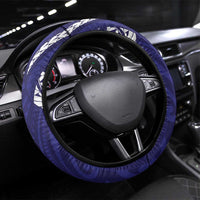 Samoa Black Saturday Steering Wheel Cover Samoa mo Samoa with Blue Ula Fala LT9 Universal Fit Blue - Polynesian Pride