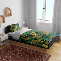 Cook Islands Mere Kiritimiti Bedding Set Pacific Patchwork Xmas Vibes LT9 - Polynesian Pride