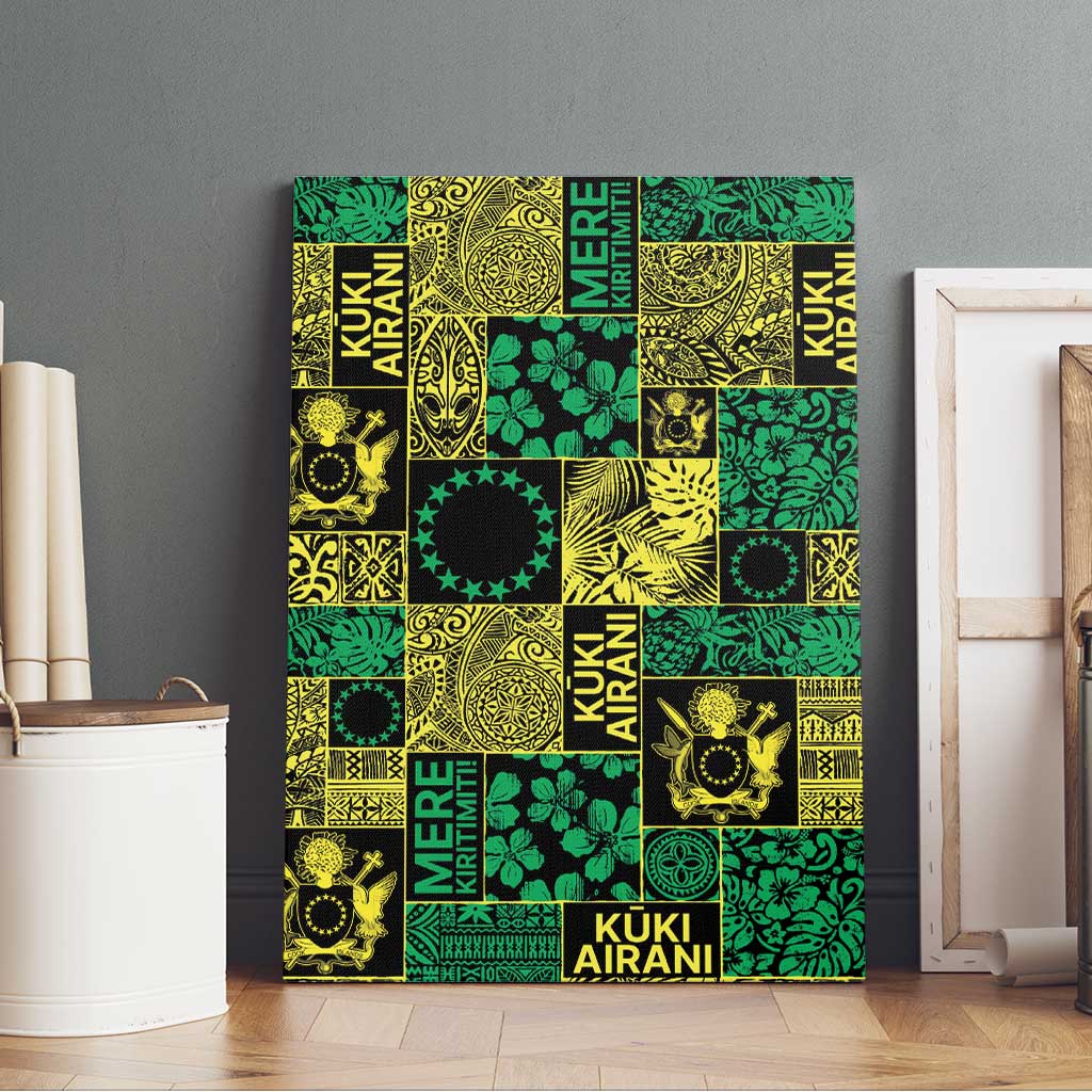 Cook Islands Mere Kiritimiti Canvas Wall Art Pacific Patchwork Xmas Vibes LT9 - Polynesian Pride