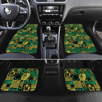 Cook Islands Mere Kiritimiti Car Mats Pacific Patchwork Xmas Vibes LT9 Set 4pcs Green - Polynesian Pride