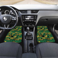 Cook Islands Mere Kiritimiti Car Mats Pacific Patchwork Xmas Vibes LT9 Set 2pcs - Front Green - Polynesian Pride