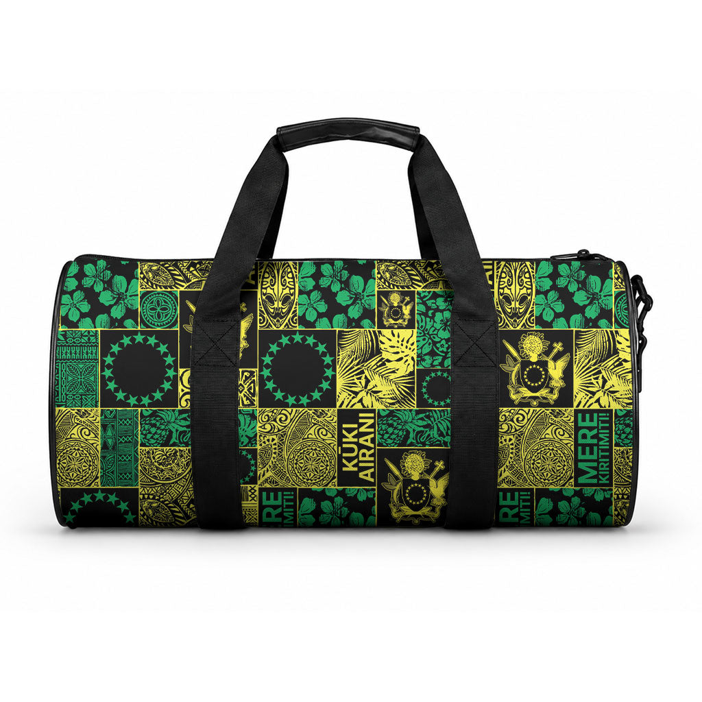 Cook Islands Mere Kiritimiti Duffle Bag Pacific Patchwork Xmas Vibes LT9 One size Green - Polynesian Pride