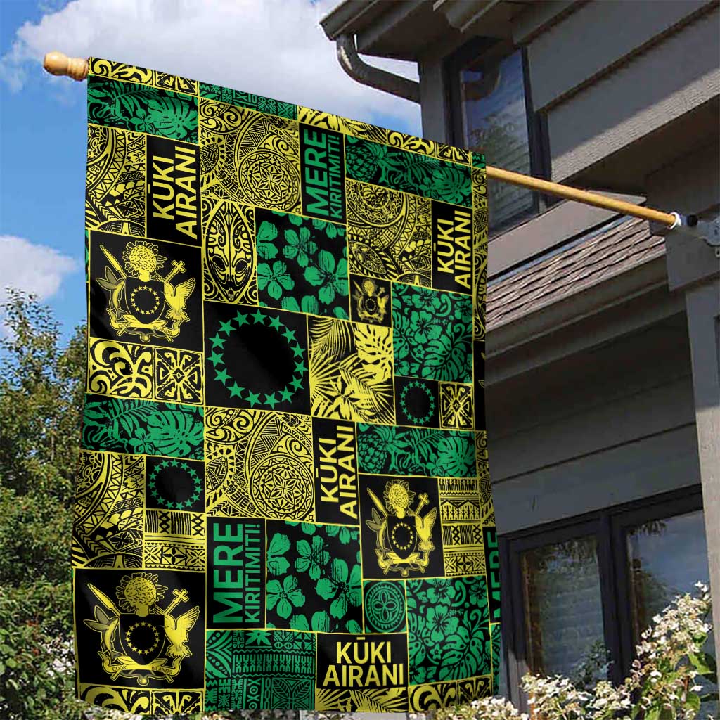 Cook Islands Mere Kiritimiti Garden Flag Pacific Patchwork Xmas Vibes LT9 - Polynesian Pride