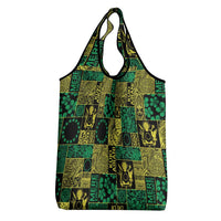 Cook Islands Mere Kiritimiti Grocery Bag Pacific Patchwork Xmas Vibes LT9 - Polynesian Pride