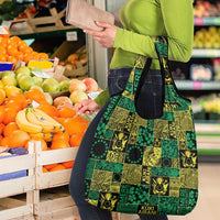 Cook Islands Mere Kiritimiti Grocery Bag Pacific Patchwork Xmas Vibes LT9 - Polynesian Pride