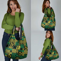 Cook Islands Mere Kiritimiti Grocery Bag Pacific Patchwork Xmas Vibes LT9 - Polynesian Pride