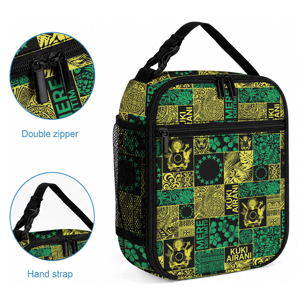 Cook Islands Mere Kiritimiti Lunch Bag Pacific Patchwork Xmas Vibes LT9 - Polynesian Pride
