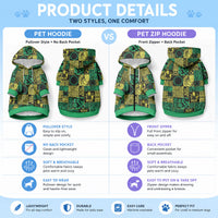 Cook Islands Mere Kiritimiti Pet Hoodie Pacific Patchwork Xmas Vibes LT9 - Polynesian Pride