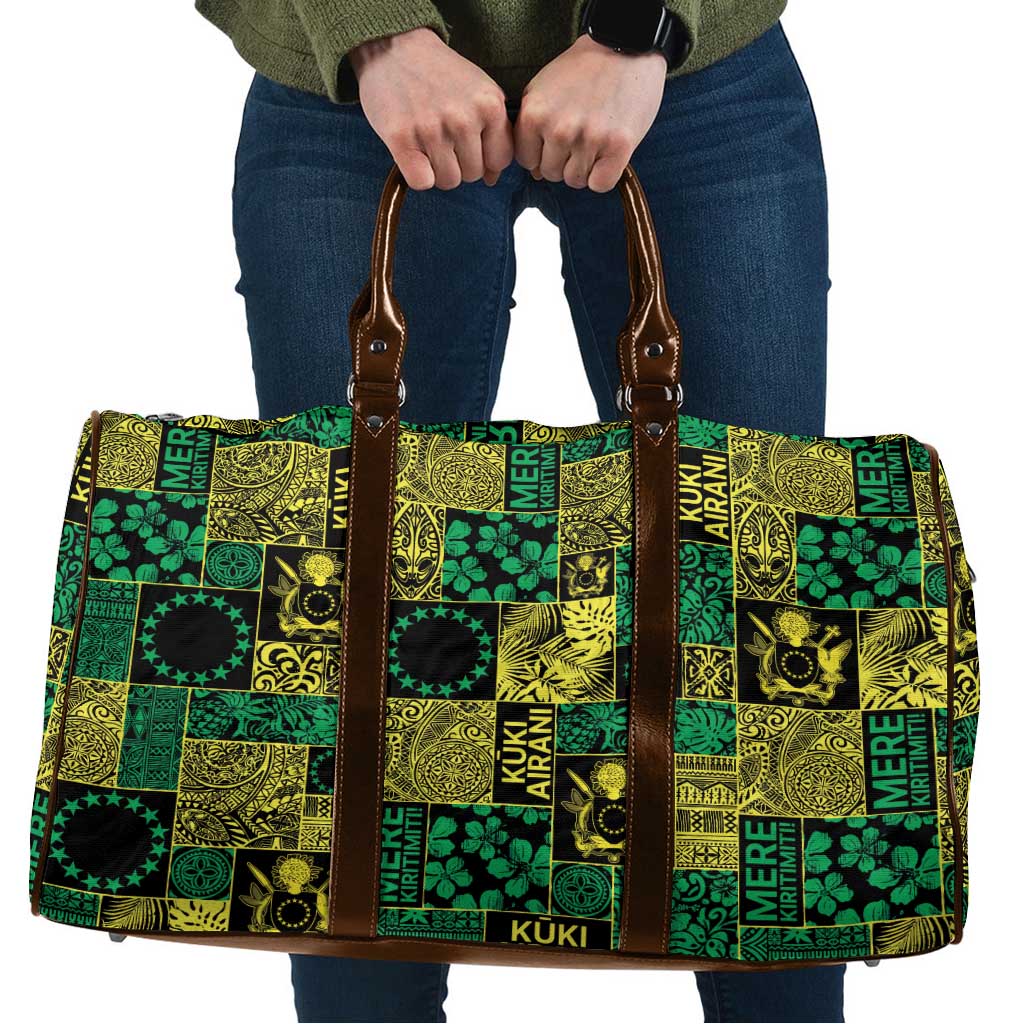 Cook Islands Mere Kiritimiti Travel Bag Pacific Patchwork Xmas Vibes LT9 Green - Polynesian Pride