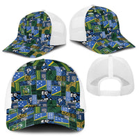 Solomon Islands Meri Kirihimete Baseball Net Cap Pacific Patchwork Xmas Vibes LT9 - Polynesian Pride