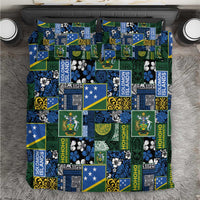 Solomon Islands Meri Kirihimete Bedding Set Pacific Patchwork Xmas Vibes LT9 Blue - Polynesian Pride