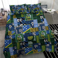 Solomon Islands Meri Kirihimete Bedding Set Pacific Patchwork Xmas Vibes LT9 - Polynesian Pride