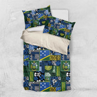 Solomon Islands Meri Kirihimete Bedding Set Pacific Patchwork Xmas Vibes LT9 US Twin 172cm x 218cm Blue - Polynesian Pride