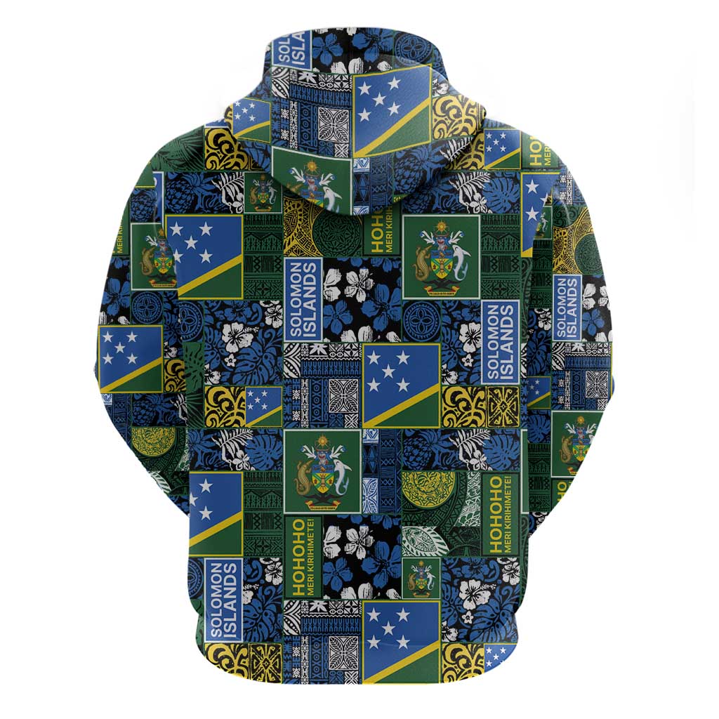 Solomon Islands Meri Kirihimete Hoodie Pacific Patchwork Xmas Vibes LT9 - Polynesian Pride