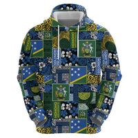 Solomon Islands Meri Kirihimete Hoodie Pacific Patchwork Xmas Vibes LT9 - Polynesian Pride