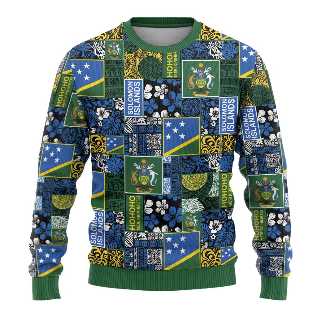 Solomon Islands Meri Kirihimete Ugly Christmas Sweater Pacific Patchwork Xmas Vibes LT9 - Polynesian Pride