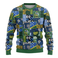 Solomon Islands Meri Kirihimete Ugly Christmas Sweater Pacific Patchwork Xmas Vibes LT9 - Polynesian Pride