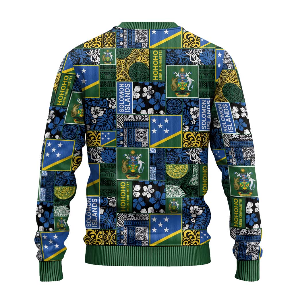Solomon Islands Meri Kirihimete Ugly Christmas Sweater Pacific Patchwork Xmas Vibes LT9 - Polynesian Pride