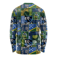 Solomon Islands Meri Kirihimete Long Sleeve Shirt Pacific Patchwork Xmas Vibes LT9 - Polynesian Pride