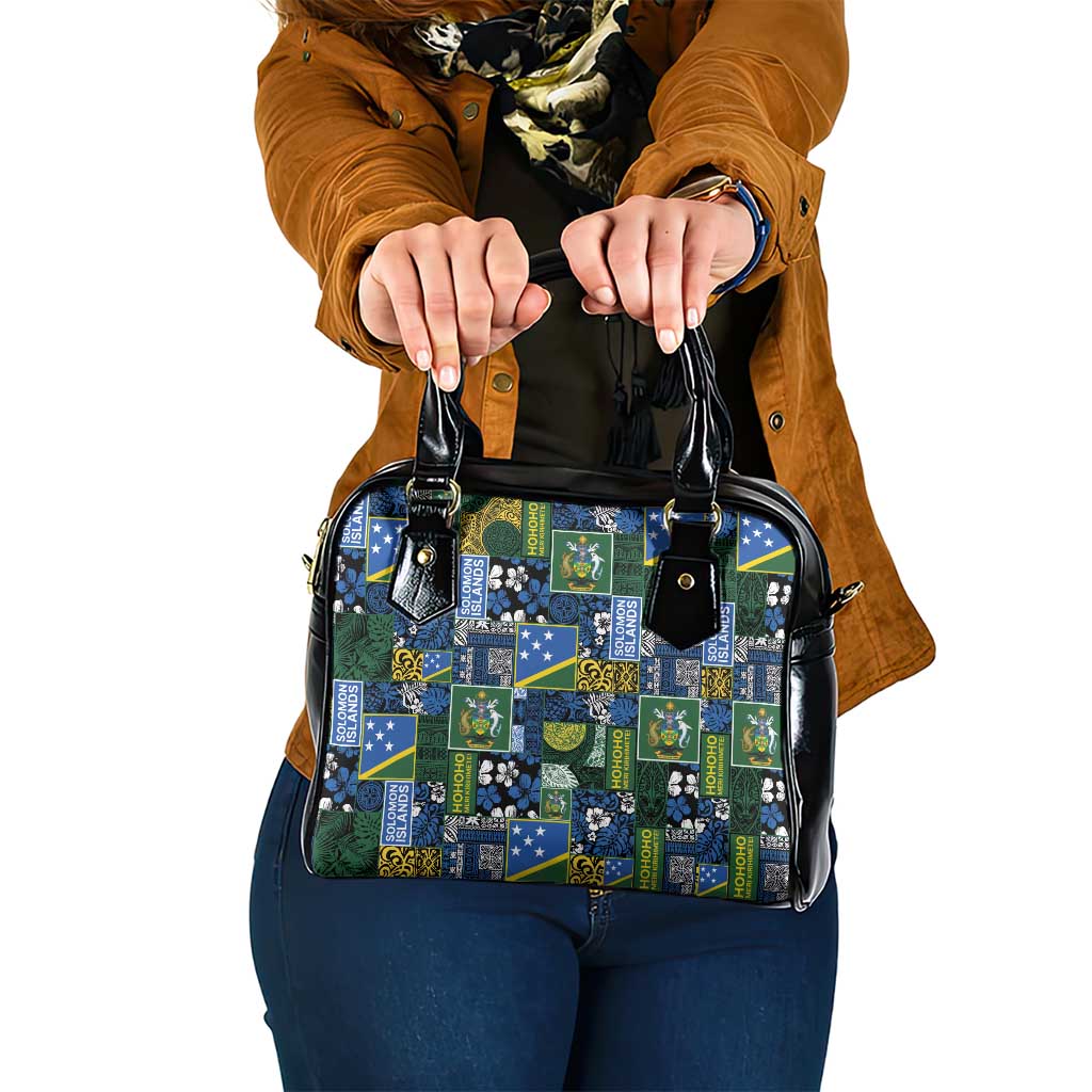 Solomon Islands Meri Kirihimete Shoulder Handbag Pacific Patchwork Xmas Vibes LT9 One Size Blue - Polynesian Pride