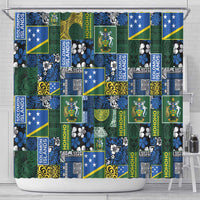 Solomon Islands Meri Kirihimete Shower Curtain Pacific Patchwork Xmas Vibes LT9 - Polynesian Pride