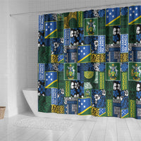 Solomon Islands Meri Kirihimete Shower Curtain Pacific Patchwork Xmas Vibes LT9 - Polynesian Pride