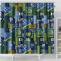 Solomon Islands Meri Kirihimete Shower Curtain Pacific Patchwork Xmas Vibes LT9 - Polynesian Pride