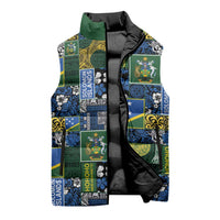 Solomon Islands Meri Kirihimete Sleeveless Puffer Jacket Pacific Patchwork Xmas Vibes LT9 - Polynesian Pride