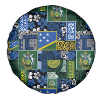 Solomon Islands Meri Kirihimete Spare Tire Cover Pacific Patchwork Xmas Vibes LT9 - Polynesian Pride