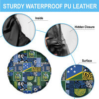 Solomon Islands Meri Kirihimete Spare Tire Cover Pacific Patchwork Xmas Vibes LT9 - Polynesian Pride
