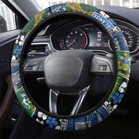 Solomon Islands Meri Kirihimete Steering Wheel Cover Pacific Patchwork Xmas Vibes LT9 - Polynesian Pride