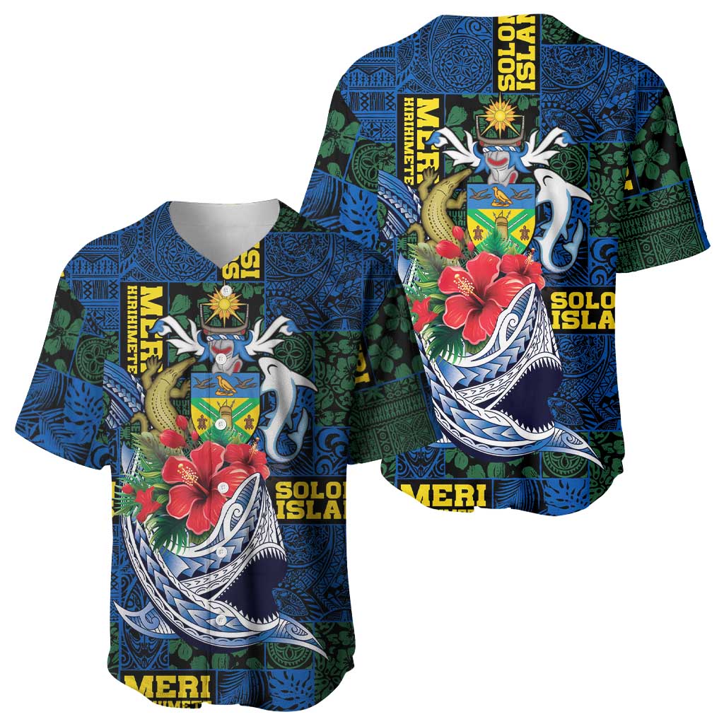 Solomon Islands Meri Kirihimete Baseball Jersey Funny Santa Riding Shark LT9 - Polynesian Pride
