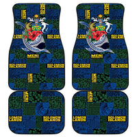 Solomon Islands Meri Kirihimete Car Mats Funny Santa Riding Shark LT9 - Polynesian Pride