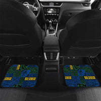 Solomon Islands Meri Kirihimete Car Mats Funny Santa Riding Shark LT9 Set 2pcs - Back Blue - Polynesian Pride