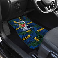 Solomon Islands Meri Kirihimete Car Mats Funny Santa Riding Shark LT9 - Polynesian Pride
