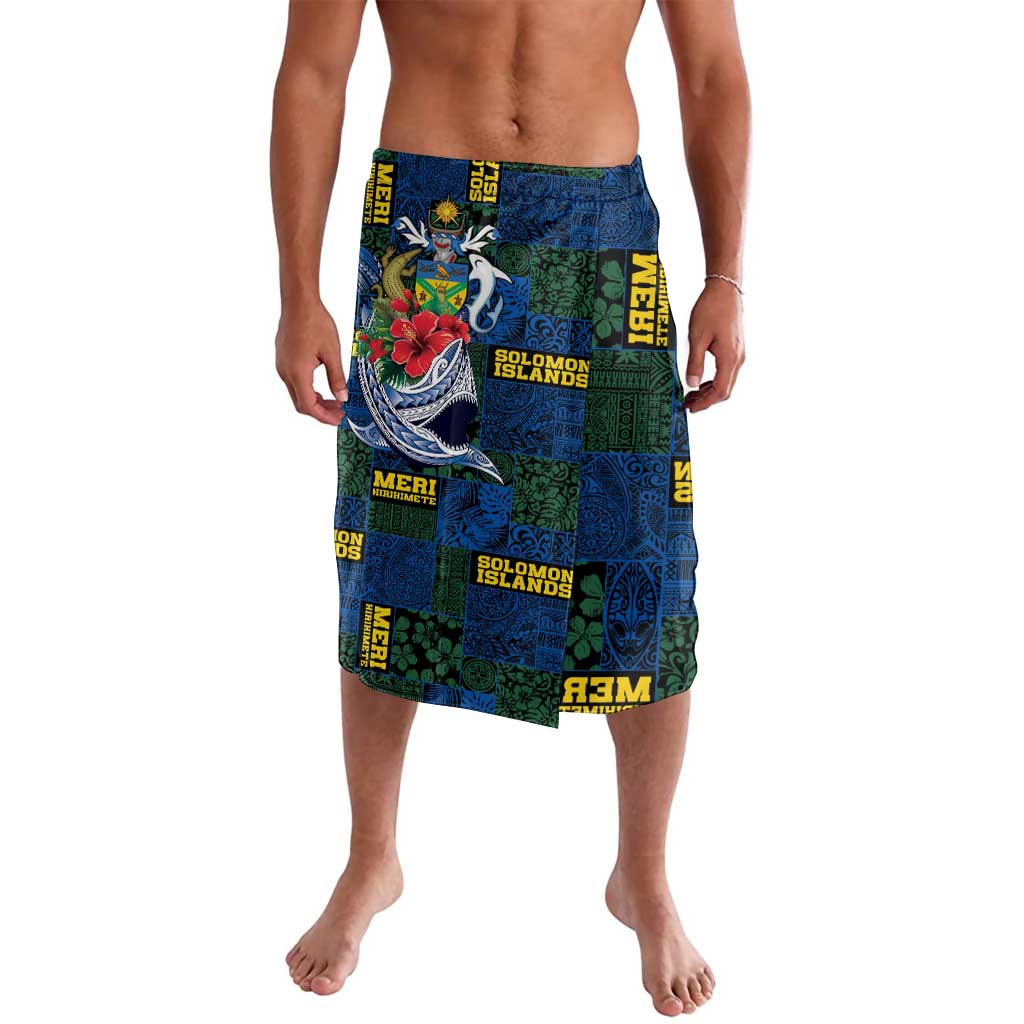 Solomon Islands Meri Kirihimete Lavalava Funny Santa Riding Shark LT9 Blue - Polynesian Pride