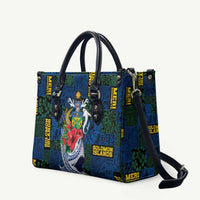Solomon Islands Meri Kirihimete Leather Bag Funny Santa Riding Shark LT9 Blue - Polynesian Pride