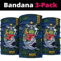 Solomon Islands Meri Kirihimete Neck Gaiter Funny Santa Riding Shark LT9 package One Size: 25*50cm Blue - Polynesian Pride