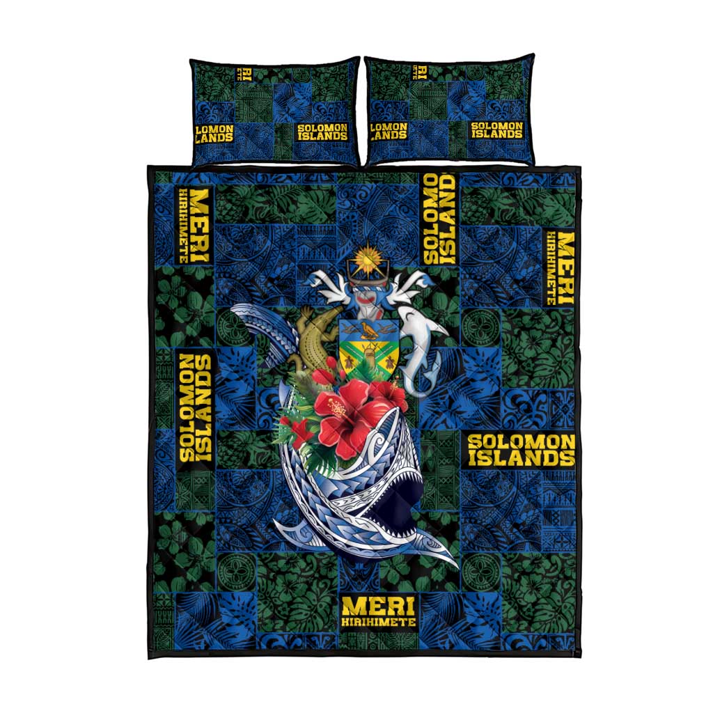 Solomon Islands Meri Kirihimete Quilt Bed Set Funny Santa Riding Shark LT9 - Polynesian Pride
