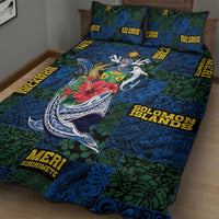 Solomon Islands Meri Kirihimete Quilt Bed Set Funny Santa Riding Shark LT9 - Polynesian Pride