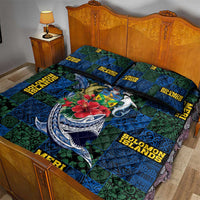 Solomon Islands Meri Kirihimete Quilt Bed Set Funny Santa Riding Shark LT9 - Polynesian Pride