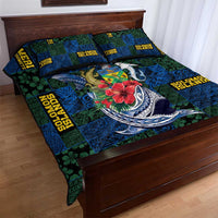 Solomon Islands Meri Kirihimete Quilt Bed Set Funny Santa Riding Shark LT9 - Polynesian Pride