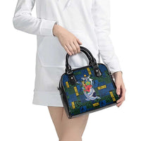 Solomon Islands Meri Kirihimete Shoulder Handbag Funny Santa Riding Shark LT9 - Polynesian Pride
