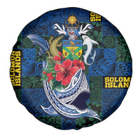 Solomon Islands Meri Kirihimete Spare Tire Cover Funny Santa Riding Shark LT9 - Polynesian Pride