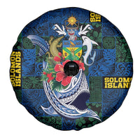 Solomon Islands Meri Kirihimete Spare Tire Cover Funny Santa Riding Shark LT9 - Polynesian Pride