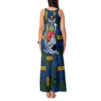 Solomon Islands Meri Kirihimete Tank Maxi Dress Funny Santa Riding Shark LT9 - Polynesian Pride