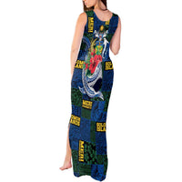 Solomon Islands Meri Kirihimete Tank Maxi Dress Funny Santa Riding Shark LT9 - Polynesian Pride