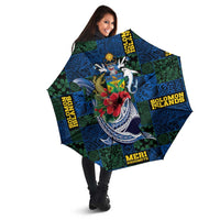 Solomon Islands Meri Kirihimete Umbrella Funny Santa Riding Shark LT9 - Polynesian Pride