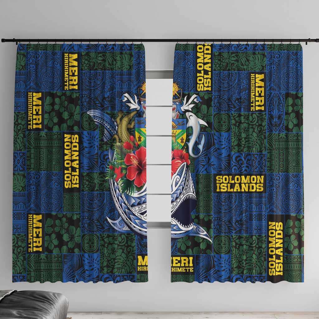 Solomon Islands Meri Kirihimete Window Curtain Funny Santa Riding Shark LT9 With Hooks Blue - Polynesian Pride
